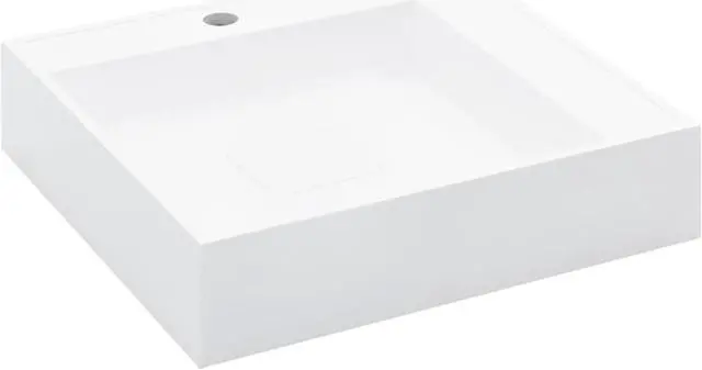 Alt view image 5 of 13 - vidaXL Wash Basin 19.7"x19.7"x4.8" Mineral Cast/Marble Cast White