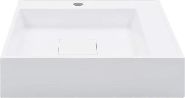 Alt view image 6 of 13 - vidaXL Wash Basin 19.7"x19.7"x4.8" Mineral Cast/Marble Cast White