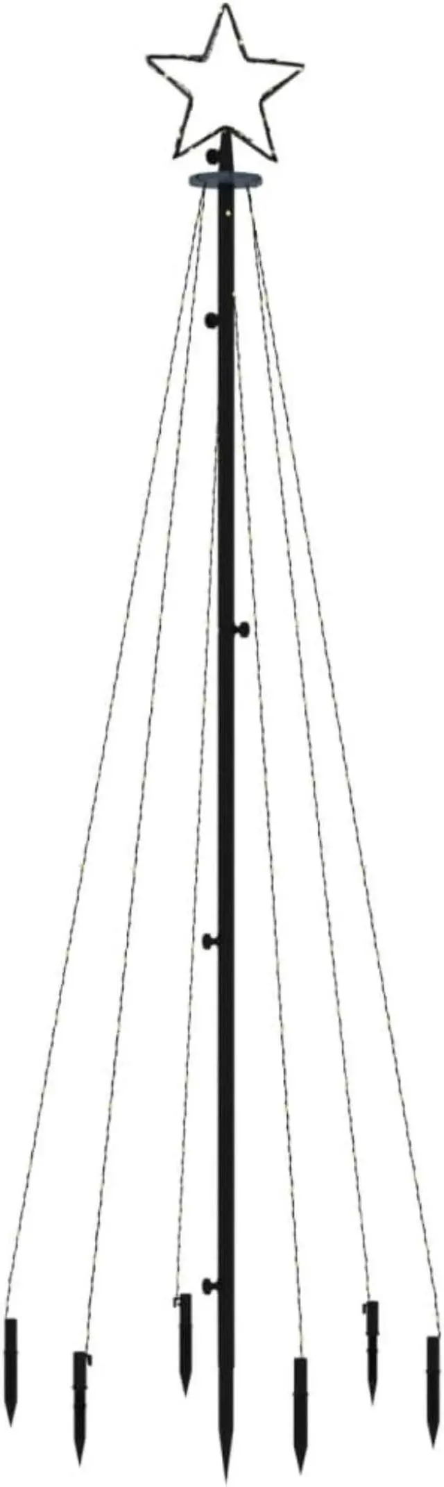 Alt view image 8 of 15 - vidaXL Christmas Tree with Spike Cold White 108 LEDs 6 ft