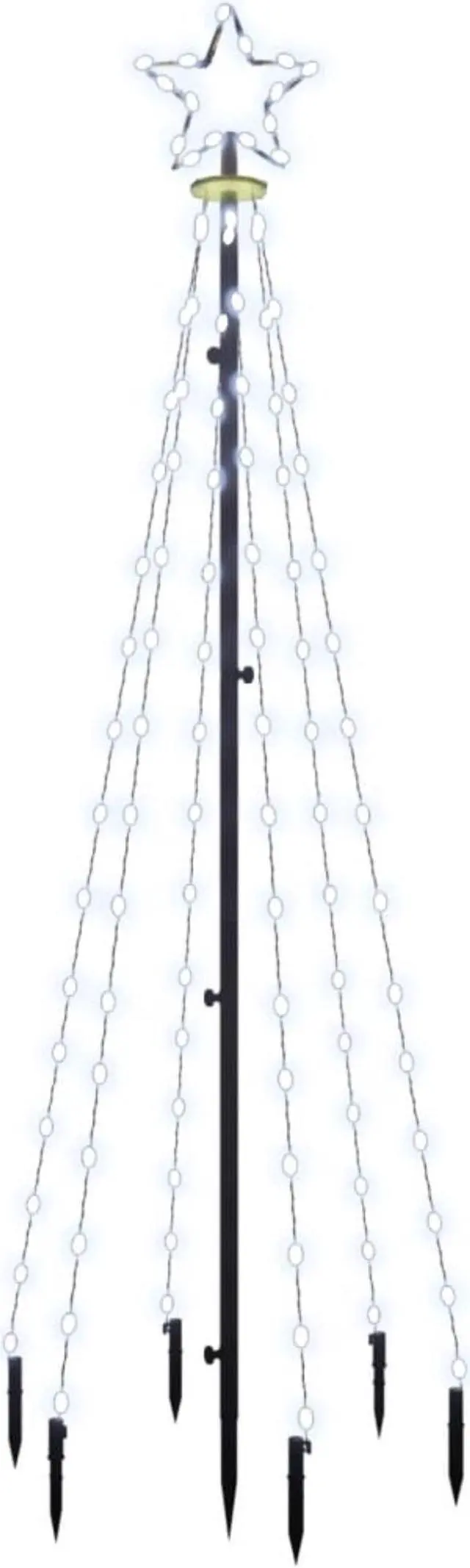 Alt view image 7 of 15 - vidaXL Christmas Tree with Spike Cold White 108 LEDs 6 ft