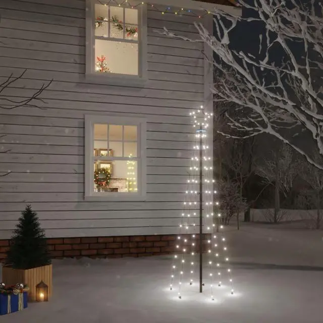Alt view image 6 of 15 - vidaXL Christmas Tree with Spike Cold White 108 LEDs 6 ft