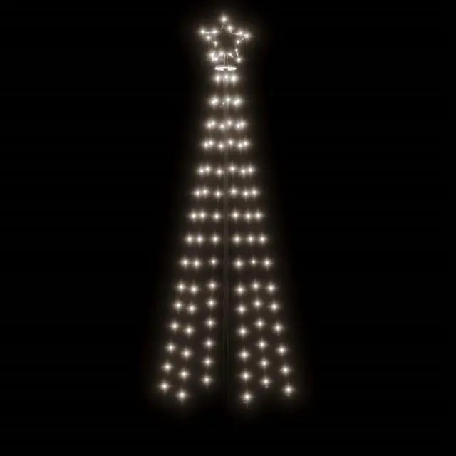 Alt view image 9 of 15 - vidaXL Christmas Tree with Spike Cold White 108 LEDs 6 ft