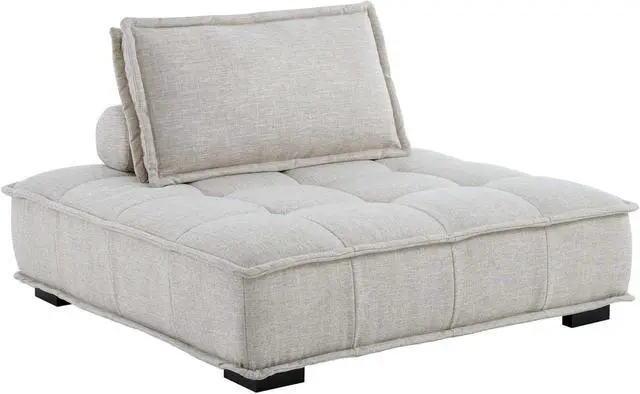 Main image of Saunter Tufted Fabric Armless Chair