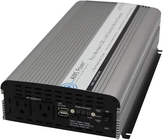 Alt view image 7 of 11 - AIMS Power (PWRIC1500W) 1500W Inverter with 10 Amp Charger