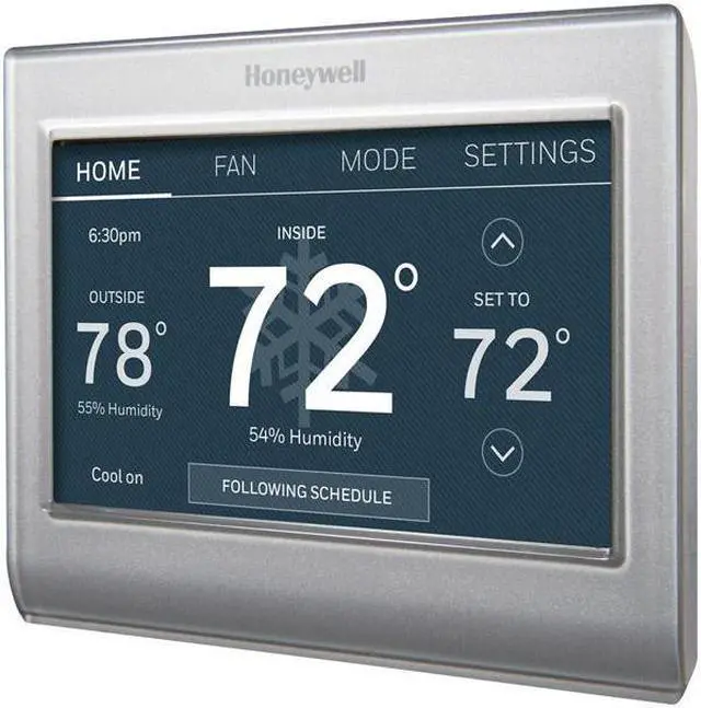 Alt view image 8 of 8 - Honeywell Home - Smart Color Thermostat with Wi-Fi Connectivity, 7 Day Programmable, Customizable Color Touchscreen Display, ENERGY STAR Certified - Silver (RTH9585WF1004)
