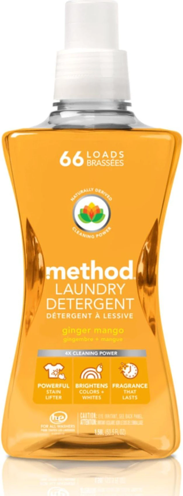 Alt view image 5 of 5 - Method - 01490 - 4X Concentrated Laundry Detergent, Ginger Mango, 53.5 oz Bottle, 4/Carton