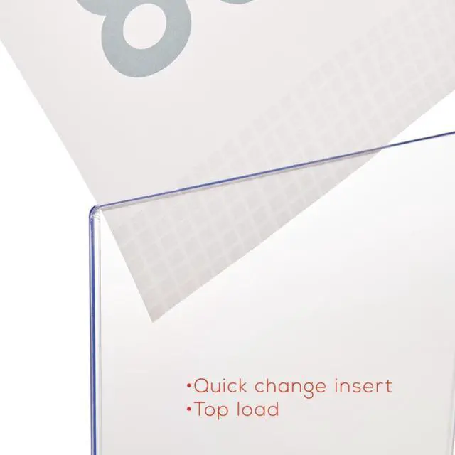Alt view image 6 of 6 - Stand-Up Double-Sided Sign Holder, Plastic, 8 1/2 X 11, Clear