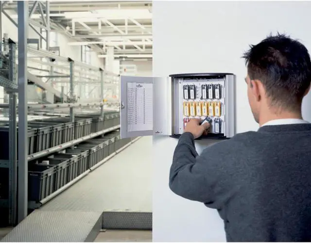 Alt view image 20 of 20 - Durable Locking Key Cabinet 54-Key Brushed Aluminum Silver 11 3/4 x 4 5/8 x 11