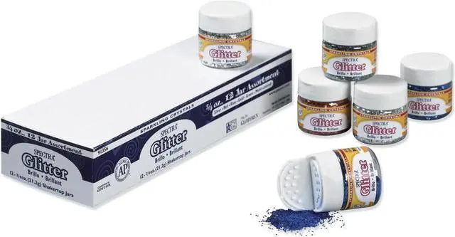 Alt view image 8 of 9 - Pacon 91356 Spectra Glitter 6-Color Assortment  3/4 oz. Shaker-Top Jars  12 per Pack