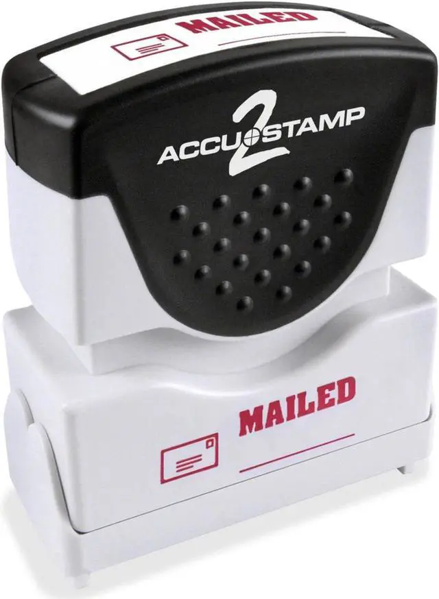 Alt view image 6 of 7 - Accustamp2 035586 1 5/8 x 1/2 Red Mailed Accustamp2 Shutter Stamp with Microban