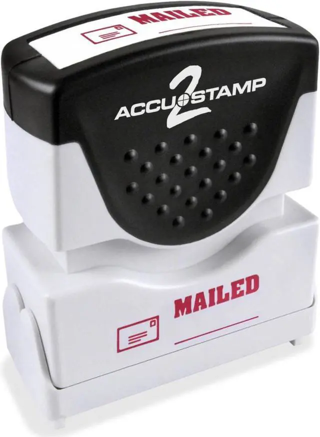 Alt view image 7 of 7 - Accustamp2 035586 1 5/8 x 1/2 Red Mailed Accustamp2 Shutter Stamp with Microban