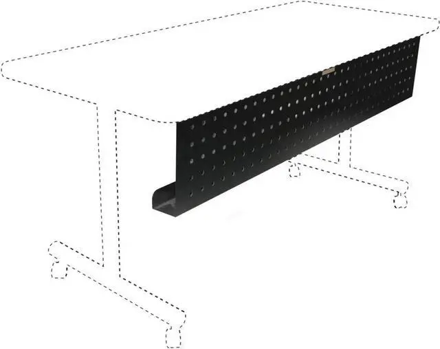 Alt view image 11 of 12 - Lorell 60686 Rectangular Training Table Modesty Panel 66" Width x 3" Depth x 10" Height - Steel - Black