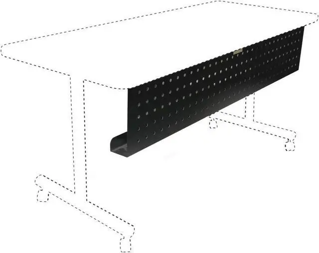 Alt view image 12 of 12 - Lorell 60686 Rectangular Training Table Modesty Panel 66" Width x 3" Depth x 10" Height - Steel - Black