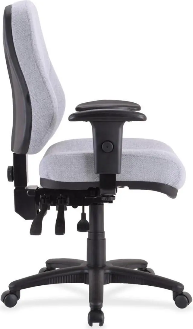 Alt view image 7 of 7 - Lorell Multi-Task Chair High-Back 26-7/8"x26"x39"to42-1/2" Gray 81100