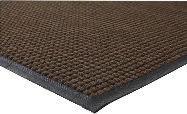 Alt view image 11 of 12 - Genuine Joe Indoor/Outdoor Mat Waterguard Rubber Back 4'x6' Brown 58843