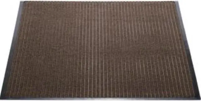 Alt view image 12 of 12 - Genuine Joe Indoor/Outdoor Mat Waterguard Rubber Back 4'x6' Brown 58843