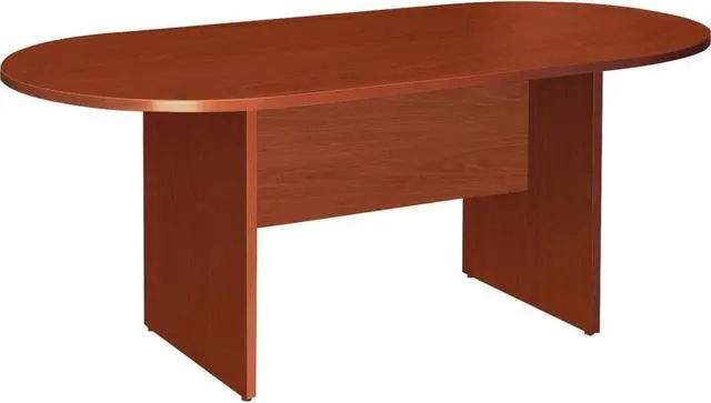 Alt view image 10 of 11 - Lorell Oval Conference Table Top/Base 72"x36"x29-1/2" Cherry 87373