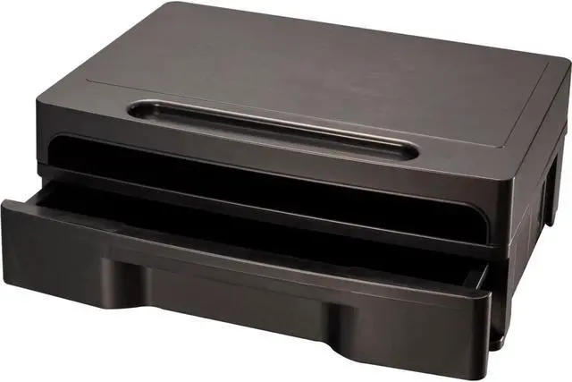 Alt view image 19 of 20 - Officemate Monitor Stand with Drawer 13 1/8 x 9 7/8 x 5 Black 22502