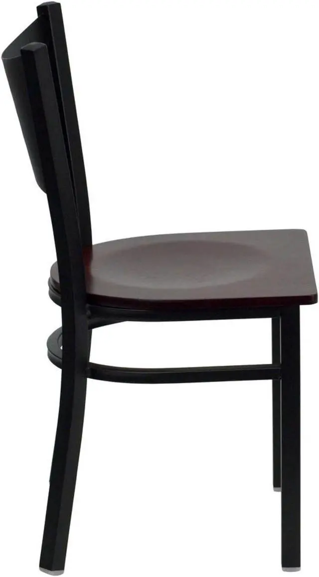 Alt view image 2 of 2 - Flash Furniture XU-DG-60099-COF-MAHW-GG Hercules Series Black Coffee Back Metal Restaurant Bar Stool with Mahogany Wood Seat