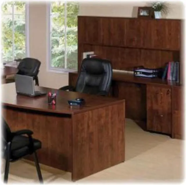 Alt view image 4 of 4 - Lorell Left Corner Credenza 72"x36"x24"x29-1/2" Cherry 69907