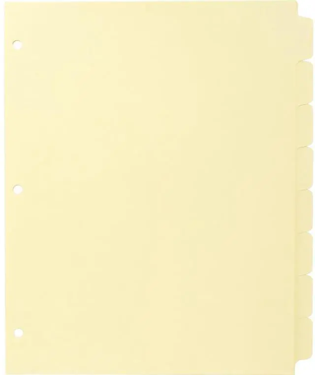 Alt view image 7 of 8 - Business Source Plain Tab Indexes 3HP 8-Tab 11"x8-1/2" 24 Sets/BX Canary 16481