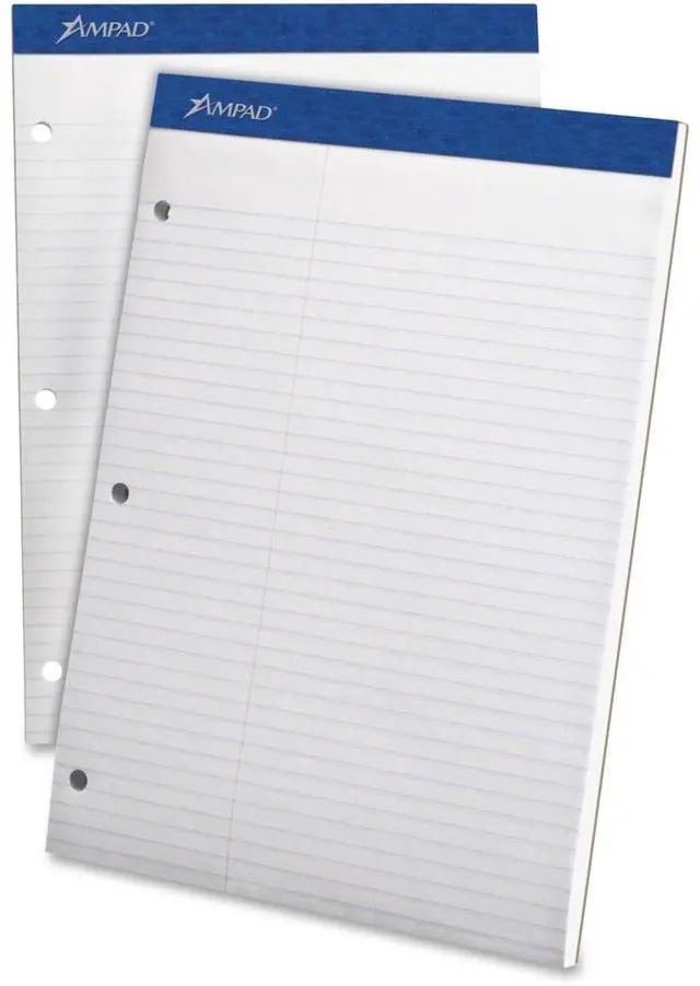 Alt view image 12 of 15 - Ampad Double Sheets Pad Law Rule 8 1/2 x 11 3/4 White 100 Sheets 20345