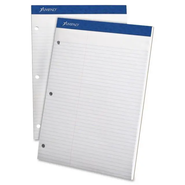 Alt view image 13 of 15 - Ampad Double Sheets Pad Law Rule 8 1/2 x 11 3/4 White 100 Sheets 20345