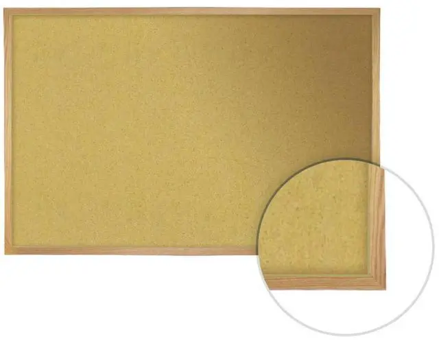 Alt view image 2 of 2 - Ghent WK410 Natural Cork Bulletin Board with Wood Frame - 120.5" x 48.5" - Tan Surface, Oak Finished Wood Frame