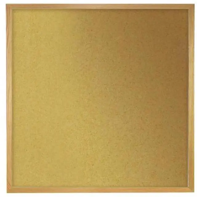 Alt view image 2 of 2 - Ghent WK44 Natural Cork Bulletin Board with Wood Frame - 48.5" x 48.5" - Tan Surface, Oak Finished Wood Frame