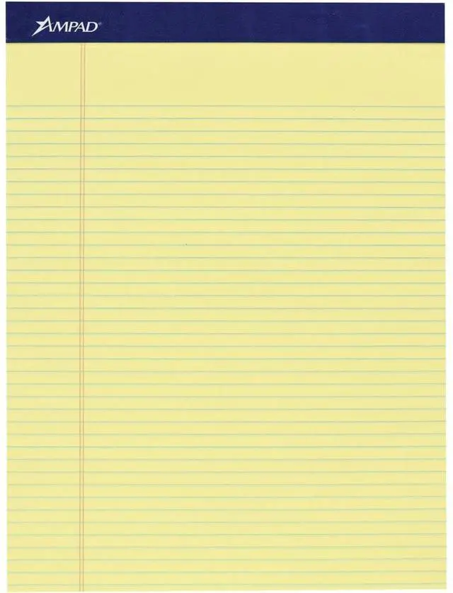 Alt view image 7 of 8 - Ampad 20215 Mead Legal Ruled Pad, 8 1/2 X 11, Canary, 50 Sheets, 4 Pads/Pack