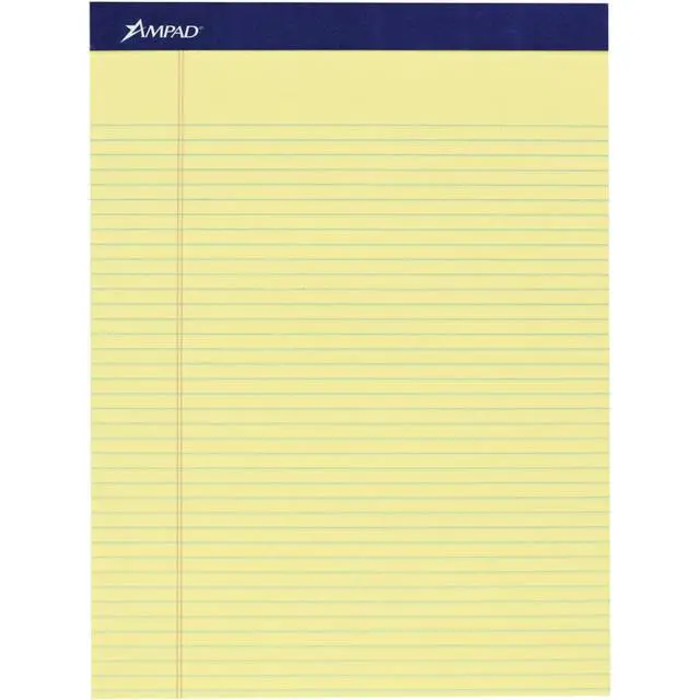 Alt view image 8 of 8 - Ampad 20215 Mead Legal Ruled Pad, 8 1/2 X 11, Canary, 50 Sheets, 4 Pads/Pack