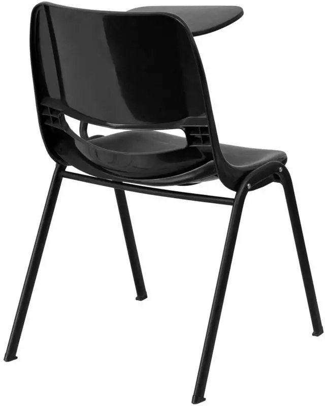 Alt view image 2 of 2 - Black Ergonomic Shell Chair with Left Handed Flip-Up Tablet Arm