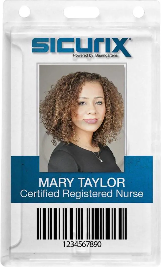 Main image of SICURIX Rigid PC ID Badge Dispensers with Thumb Slot - Vertical - Support 2.50" x 3.50" Media - Vertical - Polycarbonate - 25 / Pack - Clear