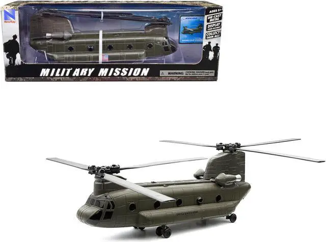 Main image of Boeing CH-47 Chinook Aircraft "United States Army" Olive Drab "Military Mission" Series 1/60 Diecast Model by New Ray