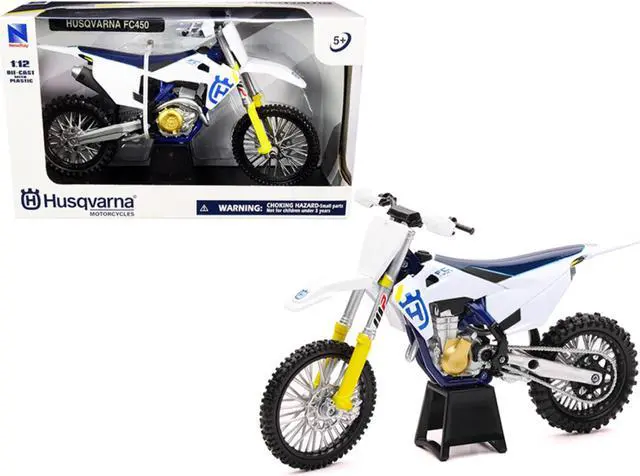 Main image of Husqvarna FC450 White and Blue 1/12 Diecast Motorcycle Model by New Ray