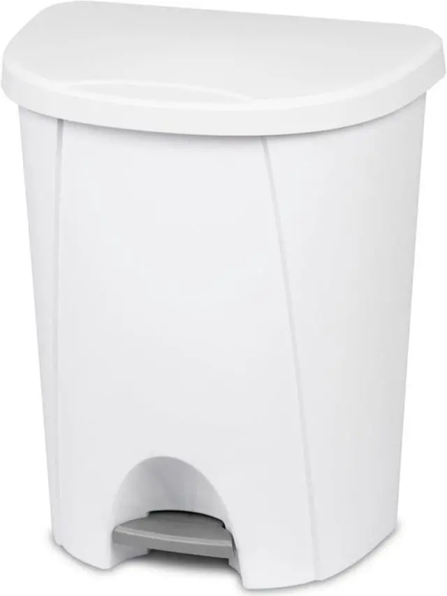 Alt view image 6 of 6 - Sterilite 10948004 6.6 Gallon/25 Liter Portable Home StepOn Wastebasket, White
