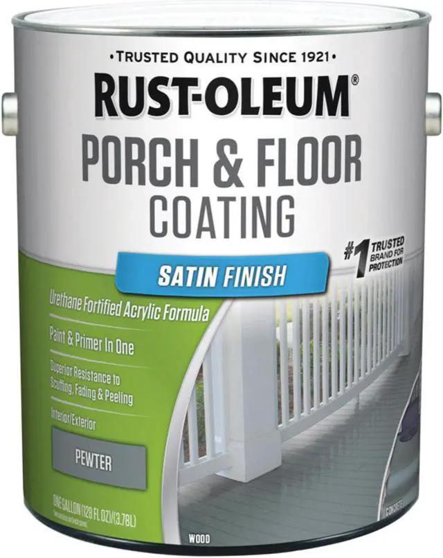 Alt view image 5 of 5 - Rust-oleum Satin Urethane Modified Acrylic Floor Coating, Pewter, 1 gal. 320418