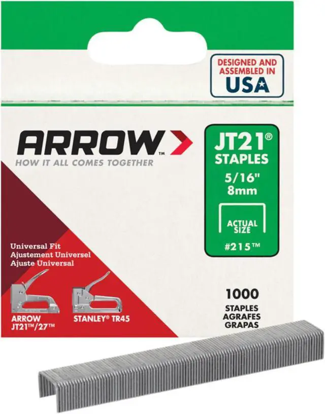 Alt view image 2 of 2 - Arrow Fastener 215 Genuine JT21 5/16-Inch Staples, 5-Pack