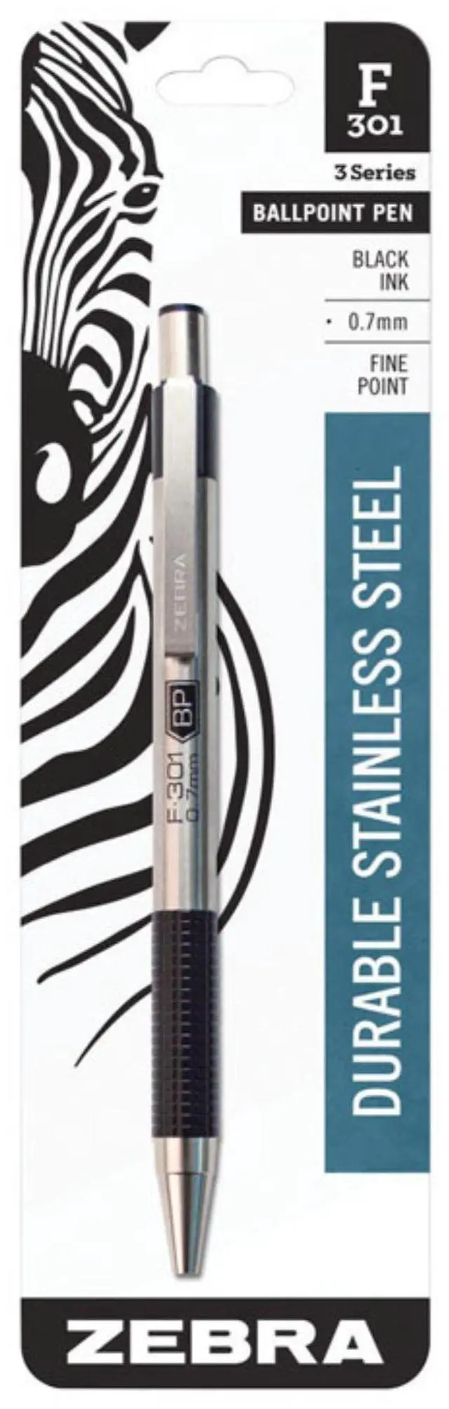Alt view image 7 of 7 - Zebra Ballpoint Pen Refillable .7mm Stainless Steel/Black 27111