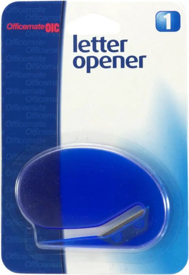 Alt view image 9 of 9 - Officemate Letter Opener Deluxe Compact Blue 30310