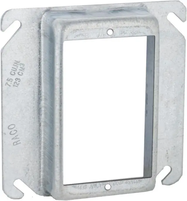 Alt view image 8 of 8 - RACO 774 Mud Ring, 1 Gang, Galvanized Zinc, Square Box Type