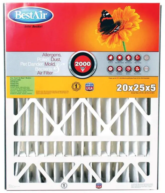 Alt view image 5 of 5 - BestAir AB2025-11R Furnace Filter, 20" x 25" x 5", Air Bear Replacement, MERV 11