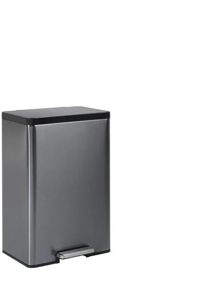 Alt view image 6 of 13 - Rubbermaid 2112520 Elite Step-On Trash Can -12 gallon - Metal, Charcoal Stainless Steel/Black