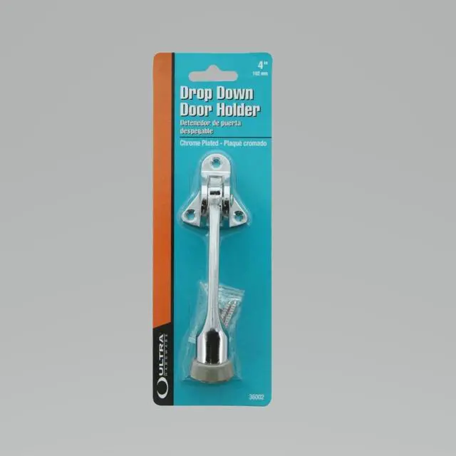 Alt view image 4 of 4 - Ultra Hardware, 36002, Polished Chrome, 4" Heavy Duty Zinc Die Cast Drop Down Door Holder Stop