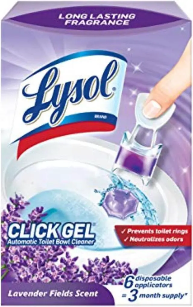 Alt view image 8 of 8 - LYSOL Brand Click Gel Automatic Toilet Bowl Cleaner Lavender Fields 6/Box 4 Boxes/Carton 89060CT