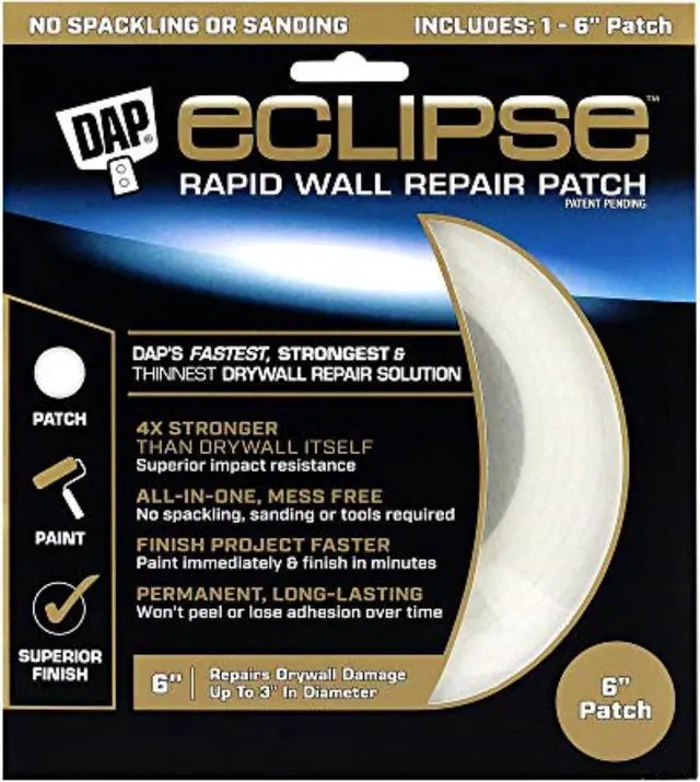 Main image of 1018568 WALL REPAIR PATCH 6"" DAP Eclipse Ready to Use Neutral Wall Patch (Pack of 6)