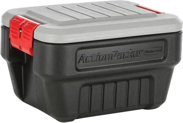 Alt view image 4 of 4 - Rubbermaid ActionPacker 8 Gal. Black Storage Tote RMAP080000