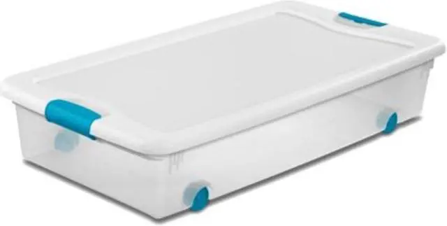 Alt view image 8 of 13 - Storage Tote, Color Clear/White, Outside Height 7", Outside Length 33-7/8"