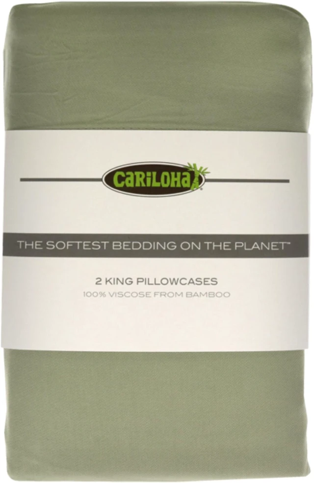 Main image of Classic Bamboo Pillowcase Set - Sage-King by Cariloha for Unisex - 2 Pc Pillowcase