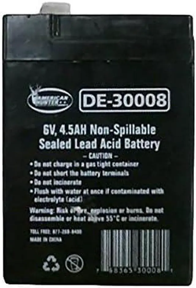 Alt view image 4 of 4 - AMERICAN HUNTER GSM-DE-30008 6V 4.5 AMP HR RECHARGEABLE BATTERY